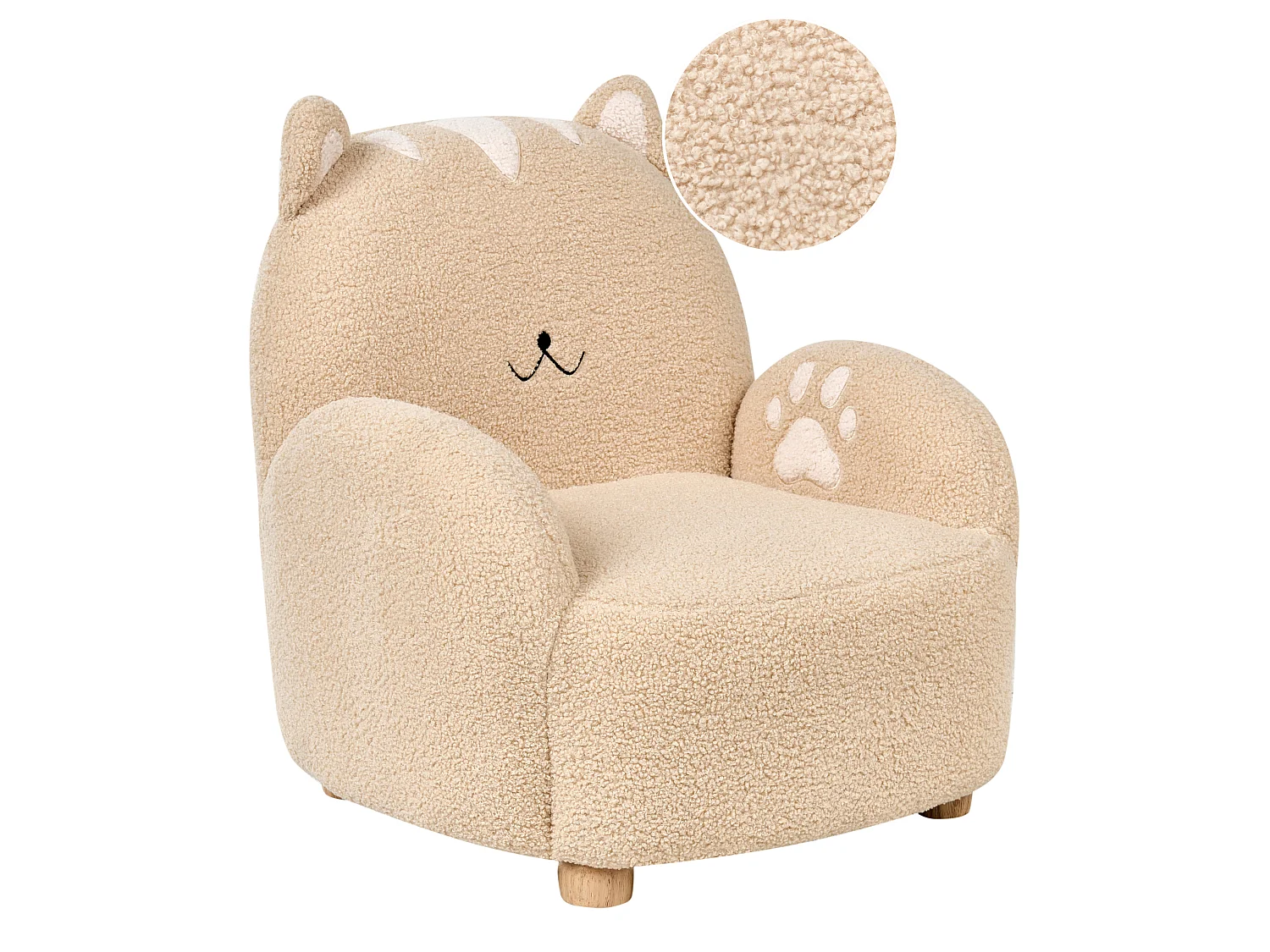 Kinderfauteuil ZOAR Bouclé Beige