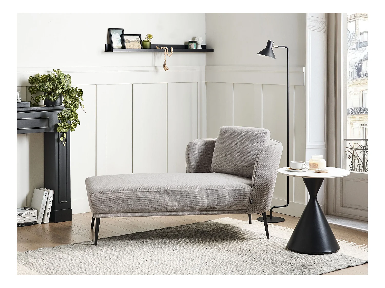 Chaise longue côté droit ARTHEZE Tissu Gris