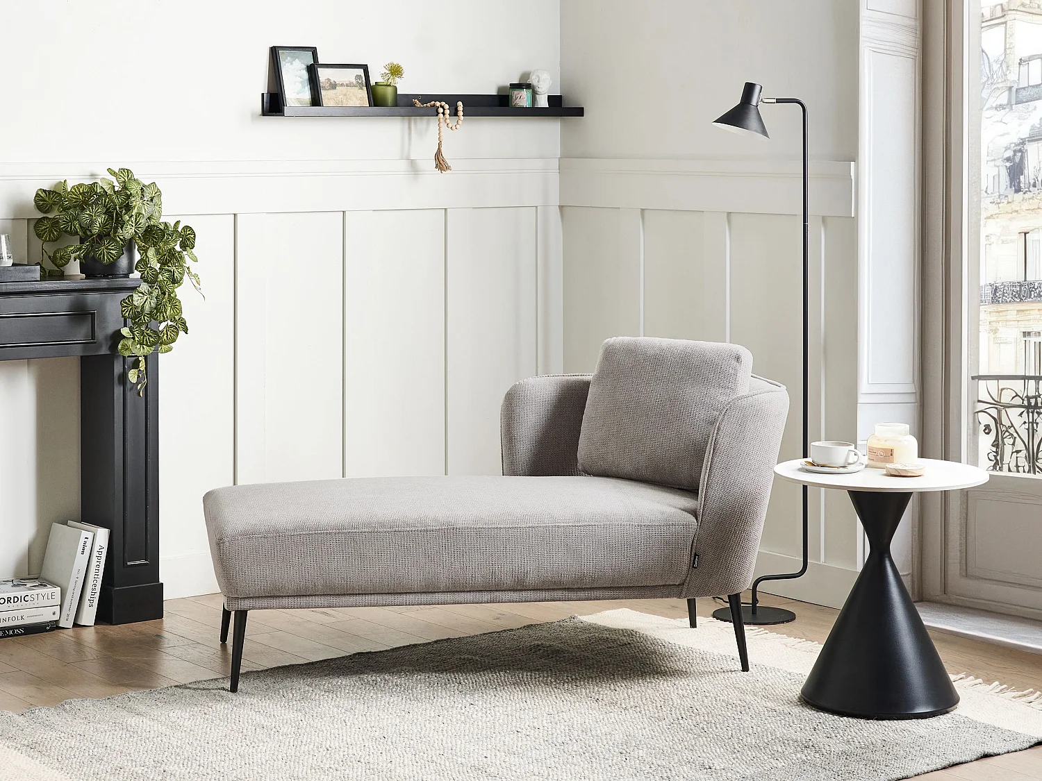 Chaise longue côté droit ARTHEZE Tissu Gris