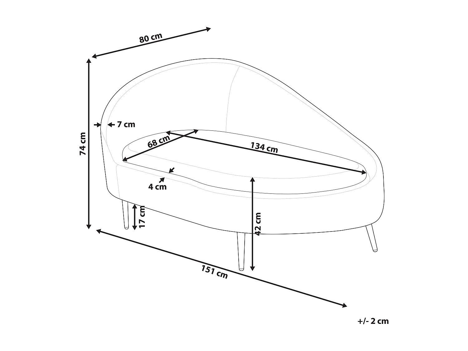 Linksseitige Chaiselounge VALREAS Stoff Orange