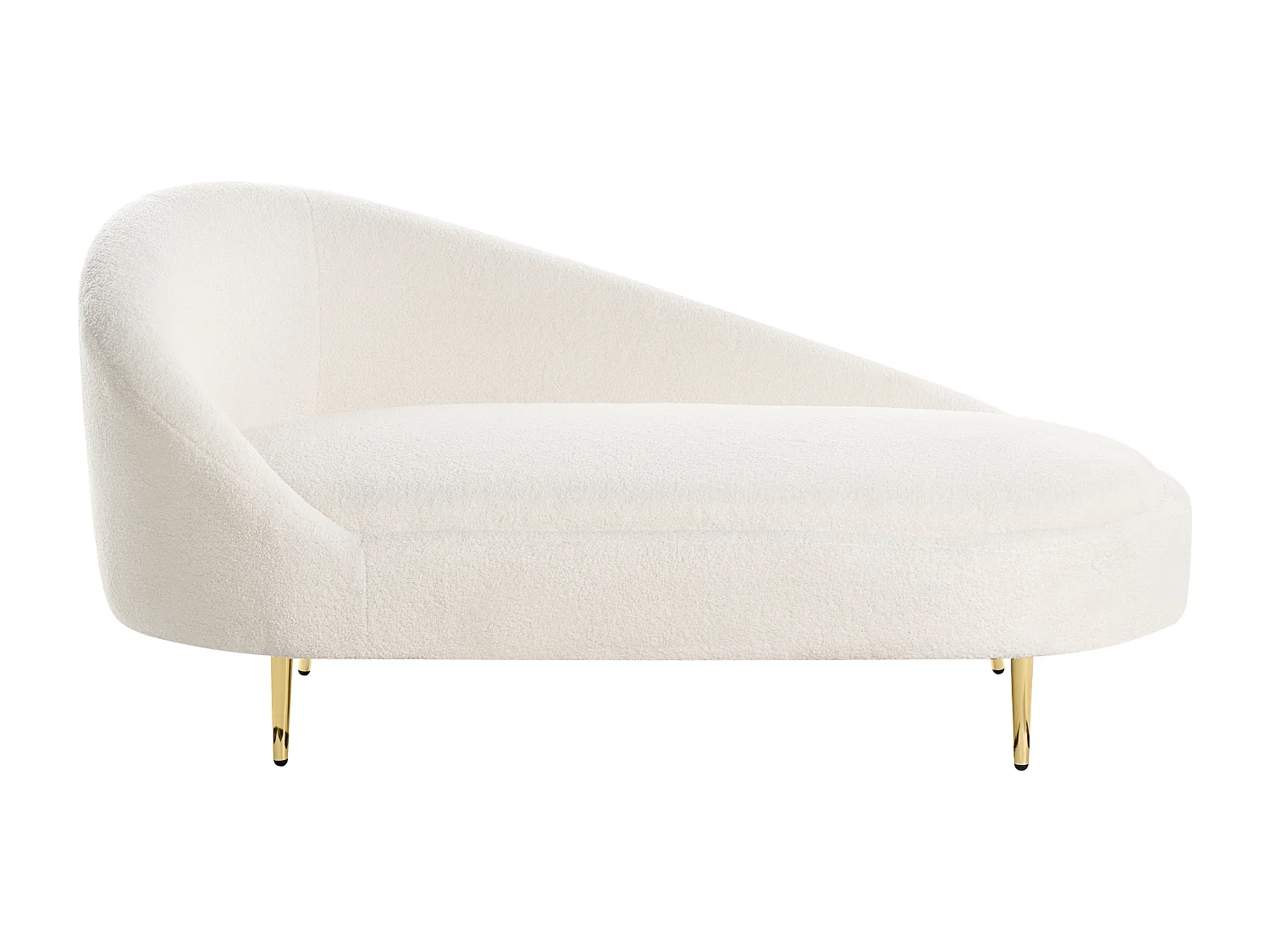 Chaise longue côté droite VALREAS Bouclé Blanc cassé