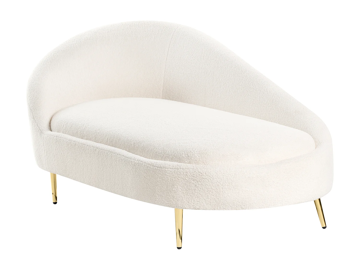 Chaise longue côté gauche VALREAS Bouclé Blanc cassé
