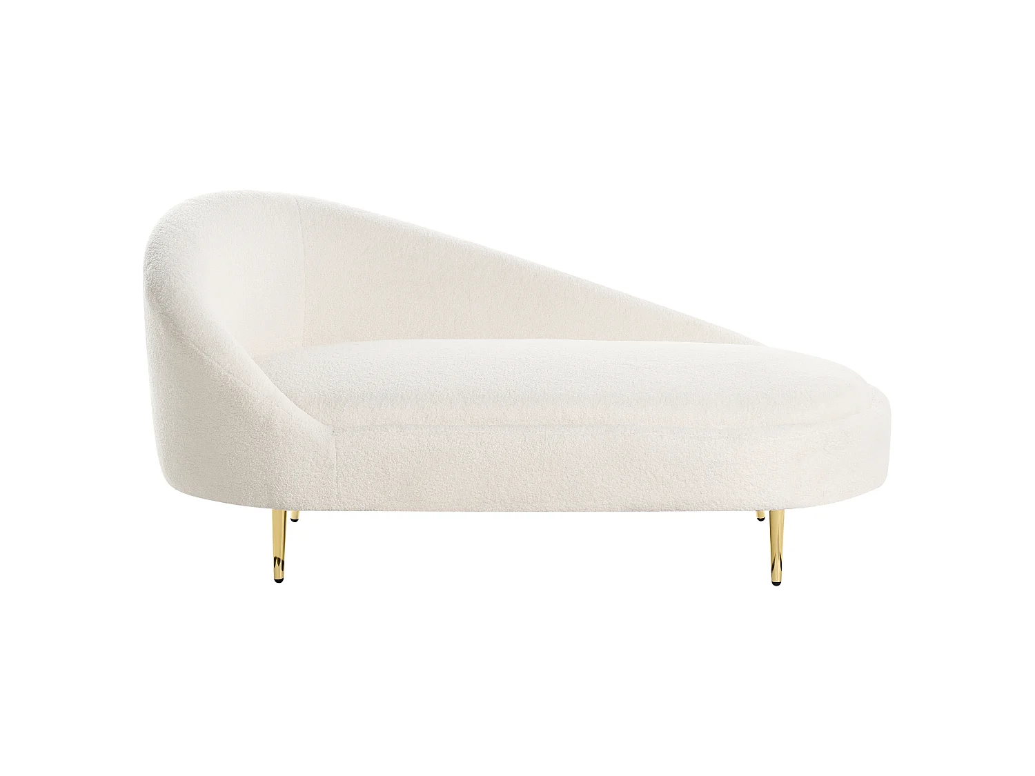 Left-Hand Chaise Longue VALREAS Boucle Off-White