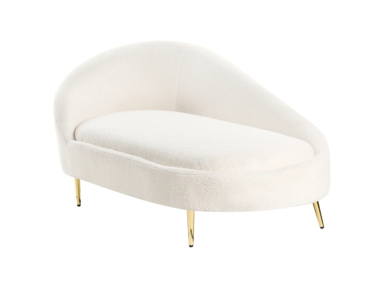 Left-Hand Chaise Longue VALREAS Boucle Off-White