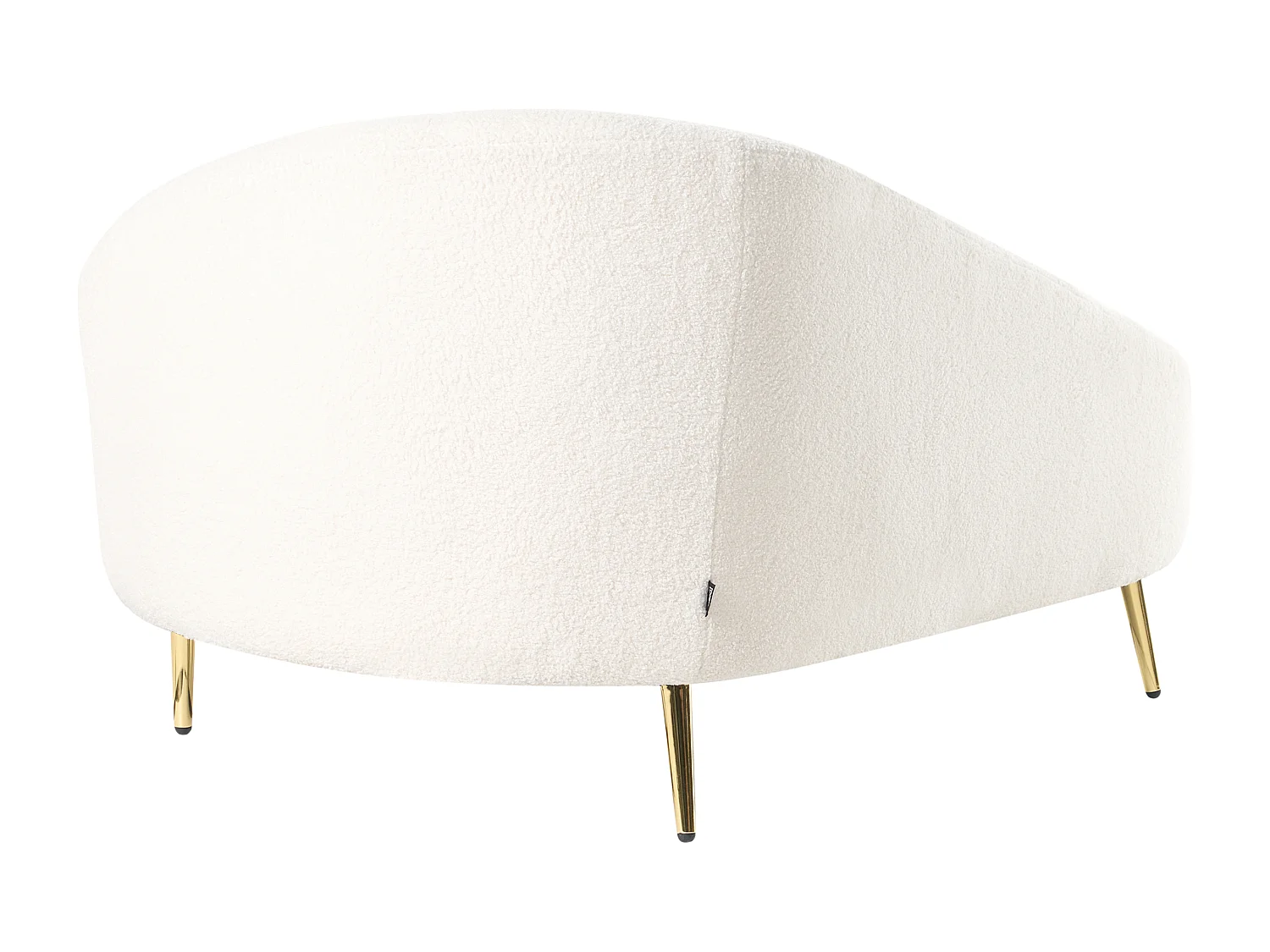 Chaise longue à direita VALREAS Bouclé Branco creme