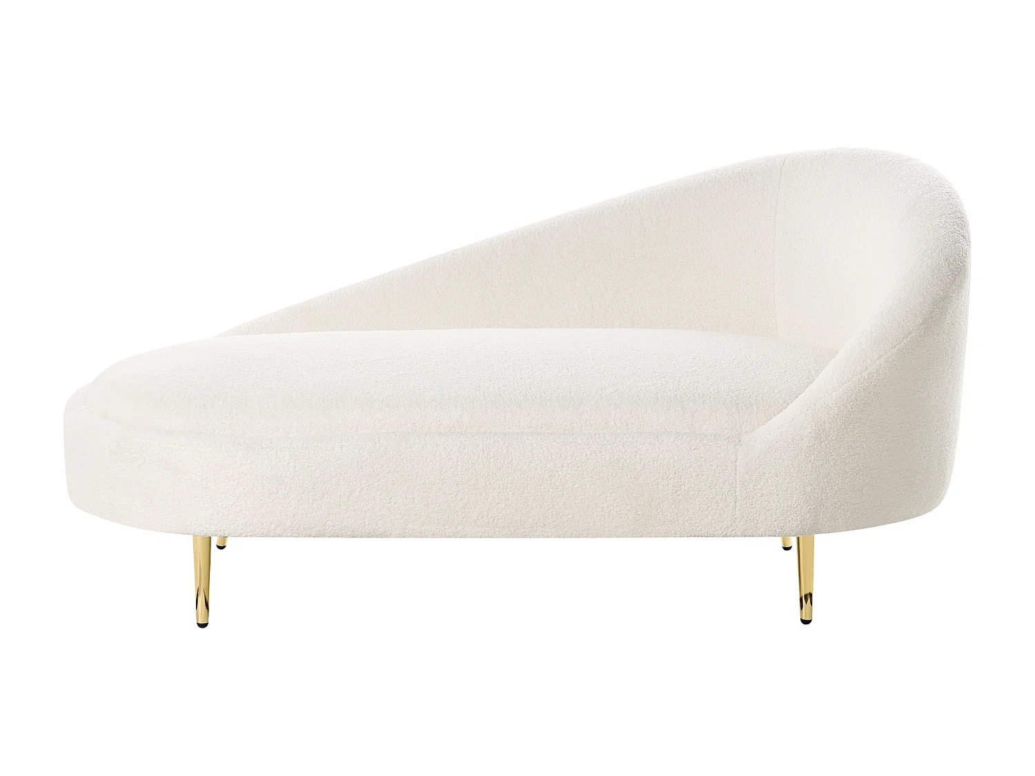 Chaise longue côté droit VALREAS Bouclé Blanc cassé