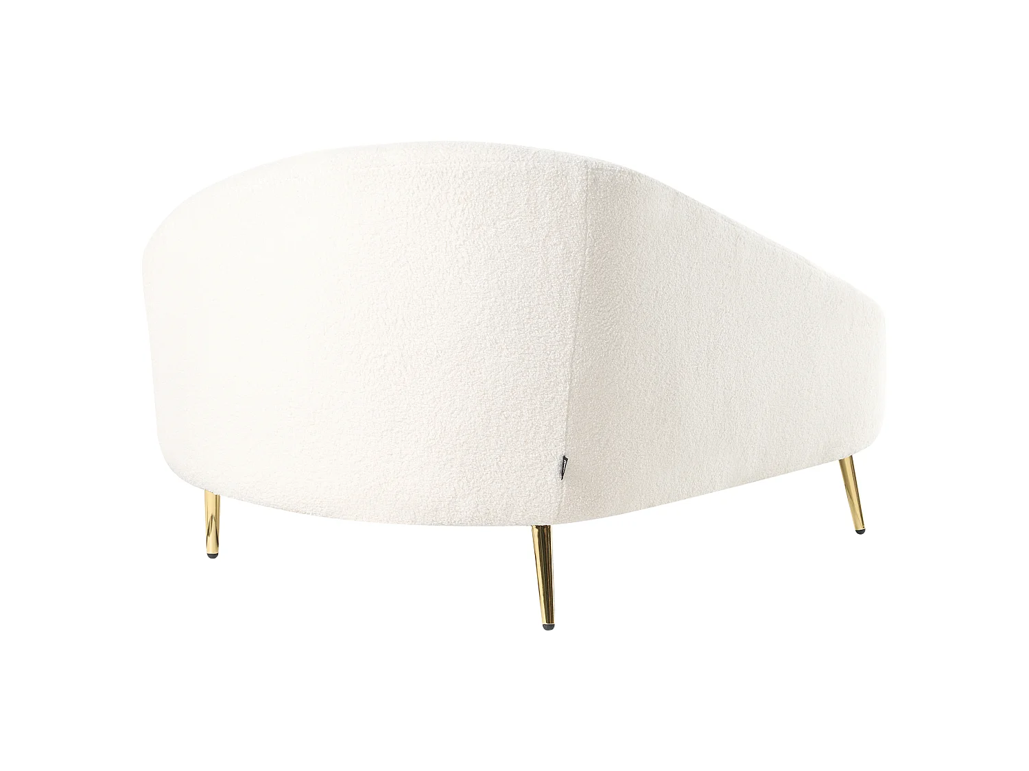 Chaise longue derecho VALREAS Bouclé Blanco crema