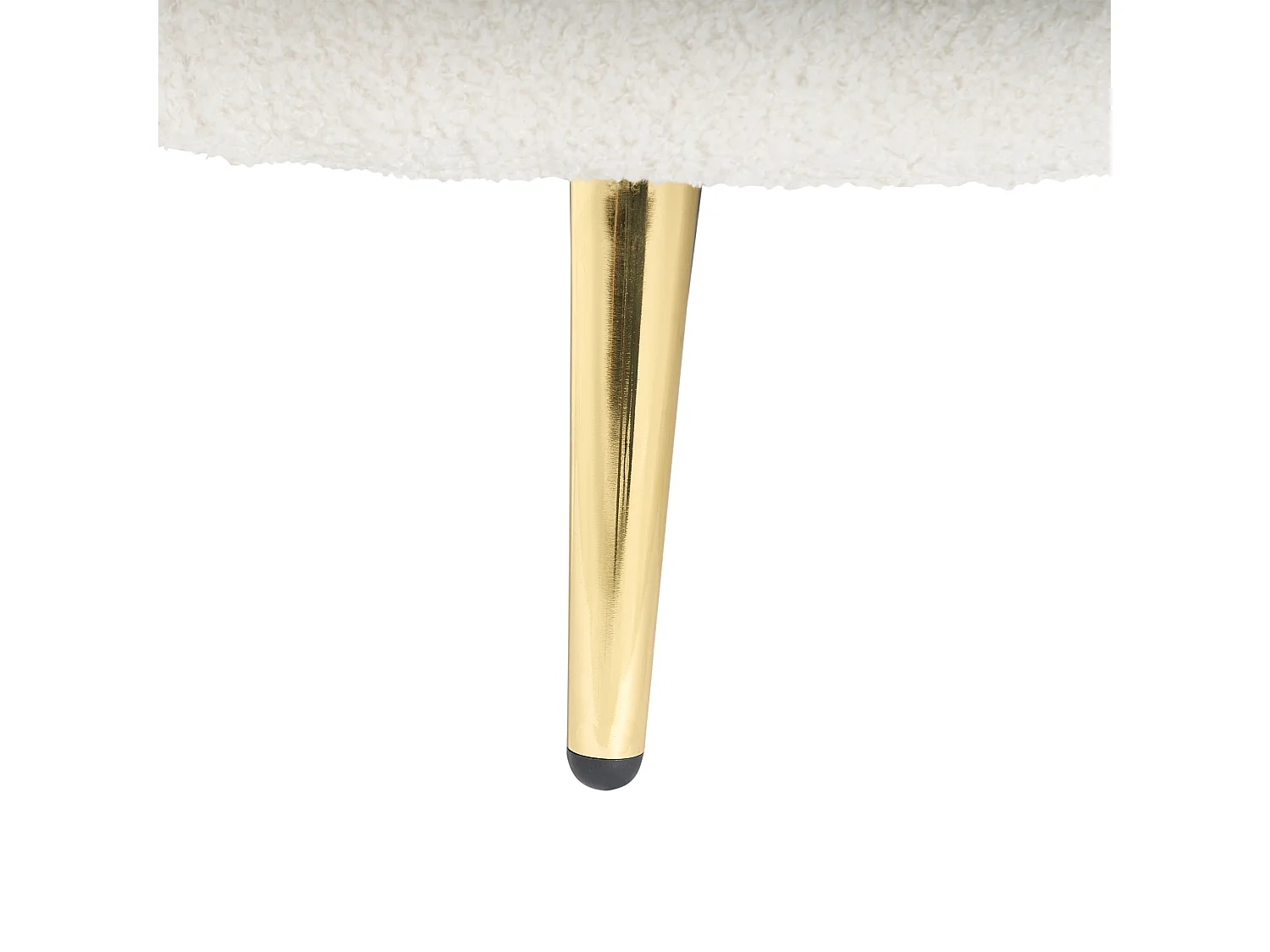 Chaise longue derecho VALREAS Bouclé Blanco crema