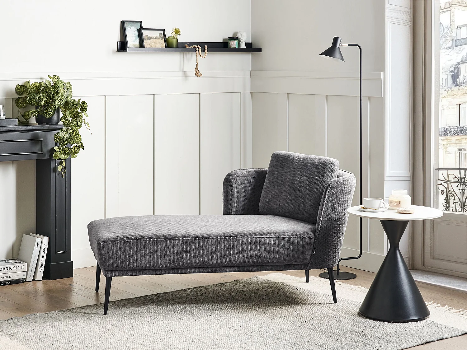 Szezlong prawostronny ARTHEZE Ciemnoszary