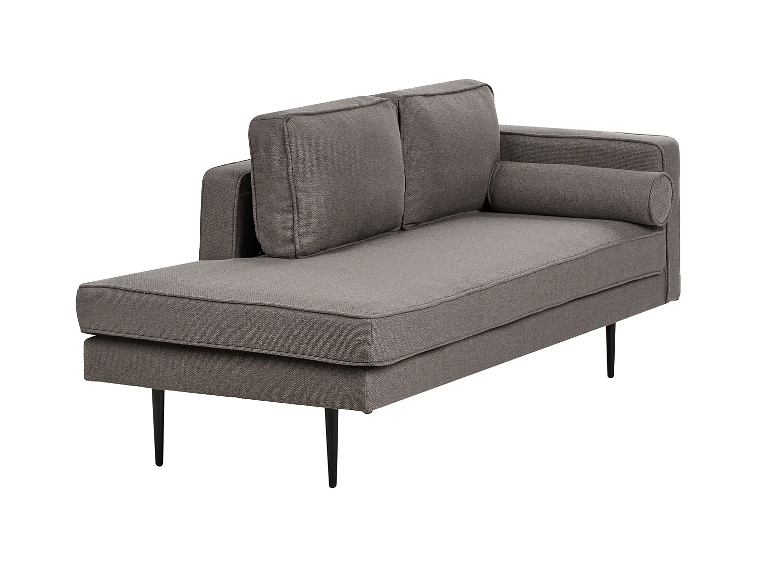 Chaise longue côté droit MIRAMAS Tissu Marron