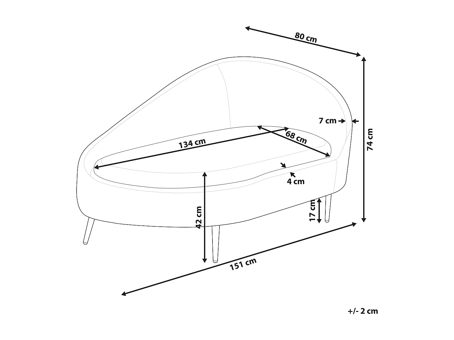 Rechtsseitige Chaiselounge VALREAS Stoff Orange