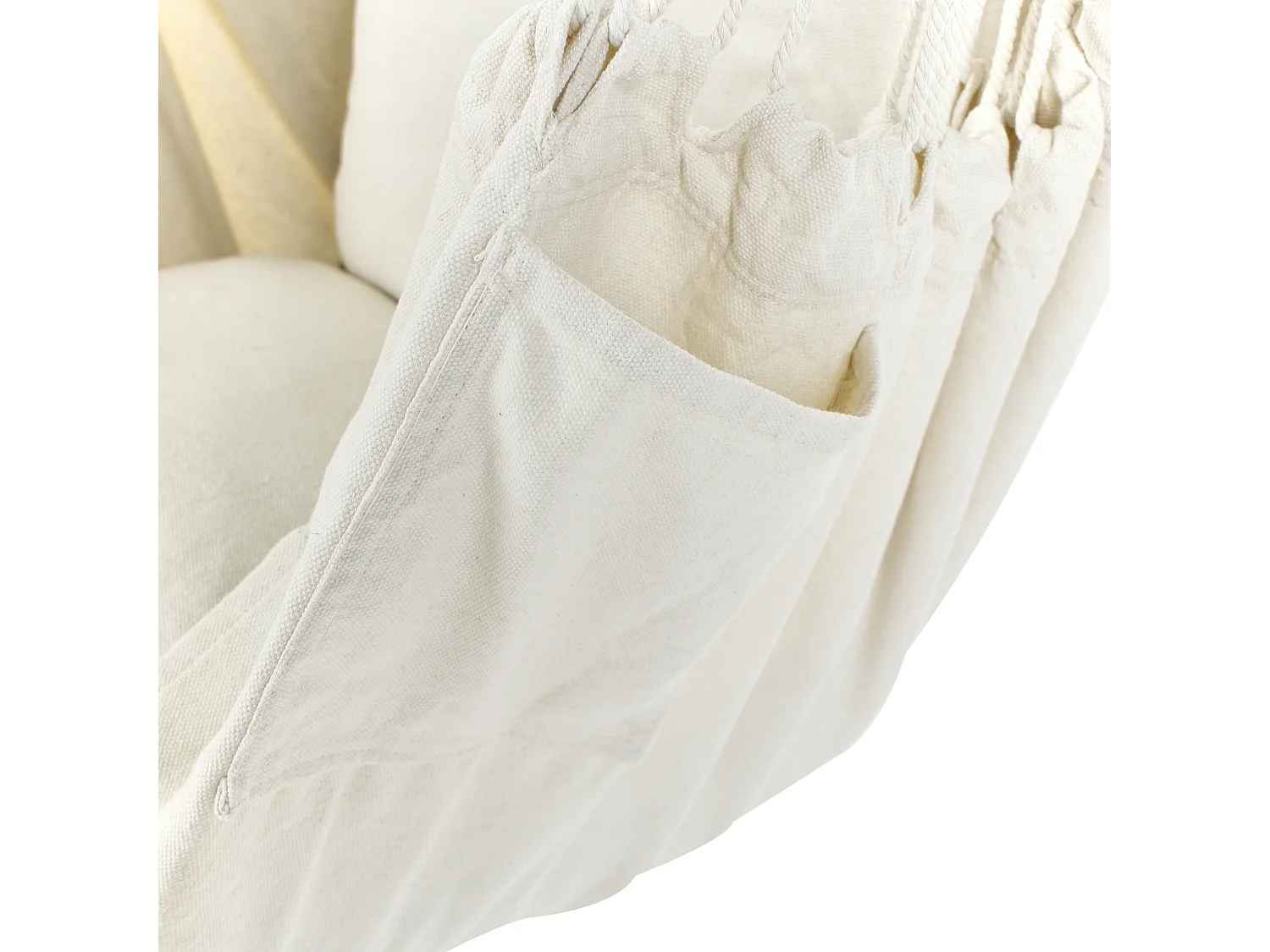 Hamac suspendu en coton beige et bleu VARENA