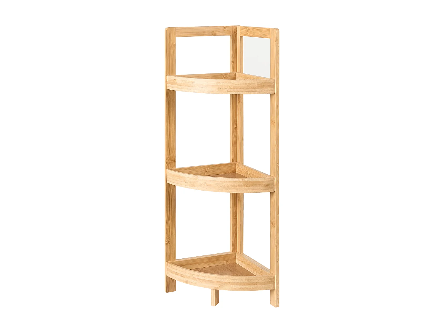Étagère d'angle en bambou pour salle de bain bois clair ILLAMPU