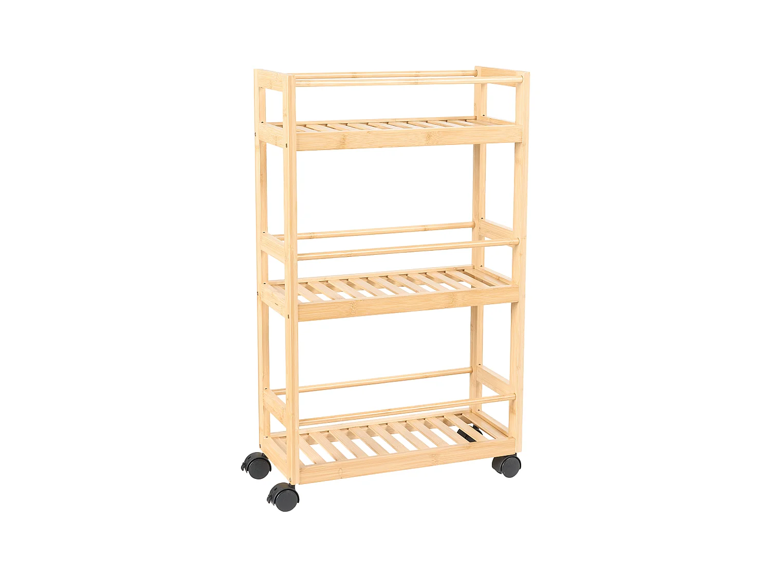 Carrito de baño de madera de bambú clara QUINTAY