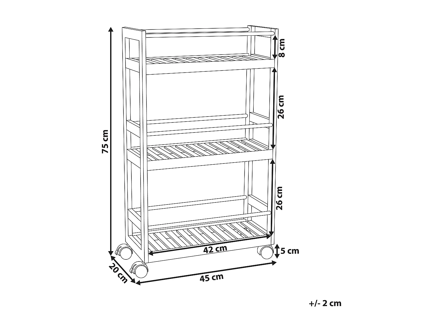 Meuble de rangement QUINTAY Bambou Marron clair