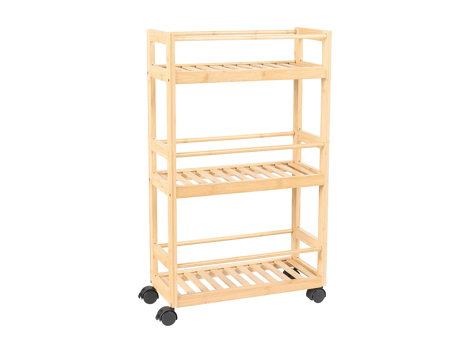 Scaffale QUINTAY con ruote Legno di bambù Marrone chiaro