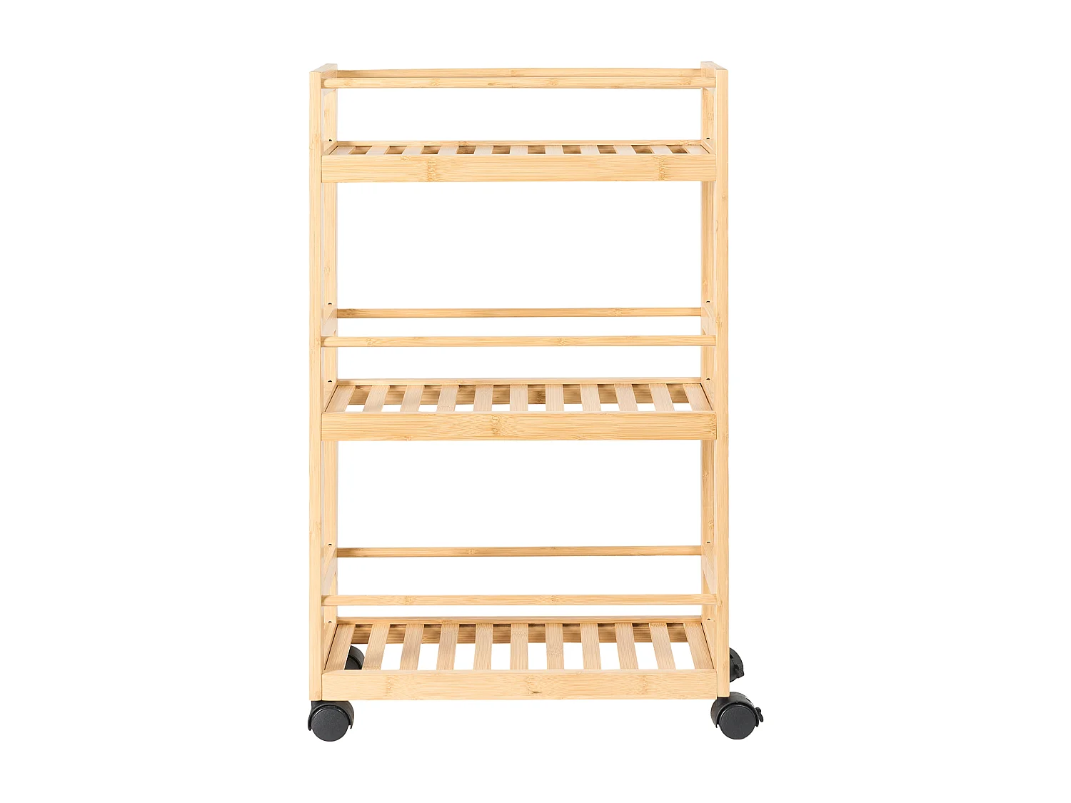 Scaffale QUINTAY con ruote Legno di bambù Marrone chiaro