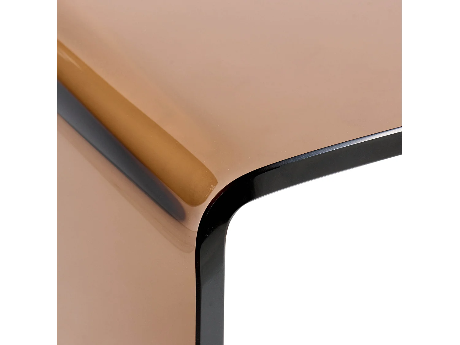 Table basse KENDALL Verre de sécurité Marron