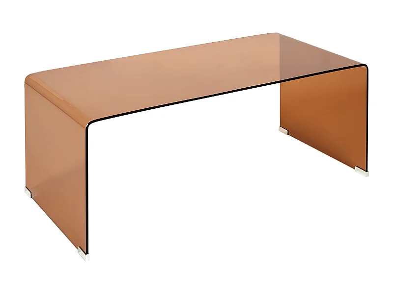 Stolik kawowy KENDALL Szkło hartowane Brązowy