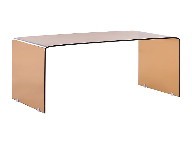 Couchtisch KENDALL Sicherheitsglas Braun