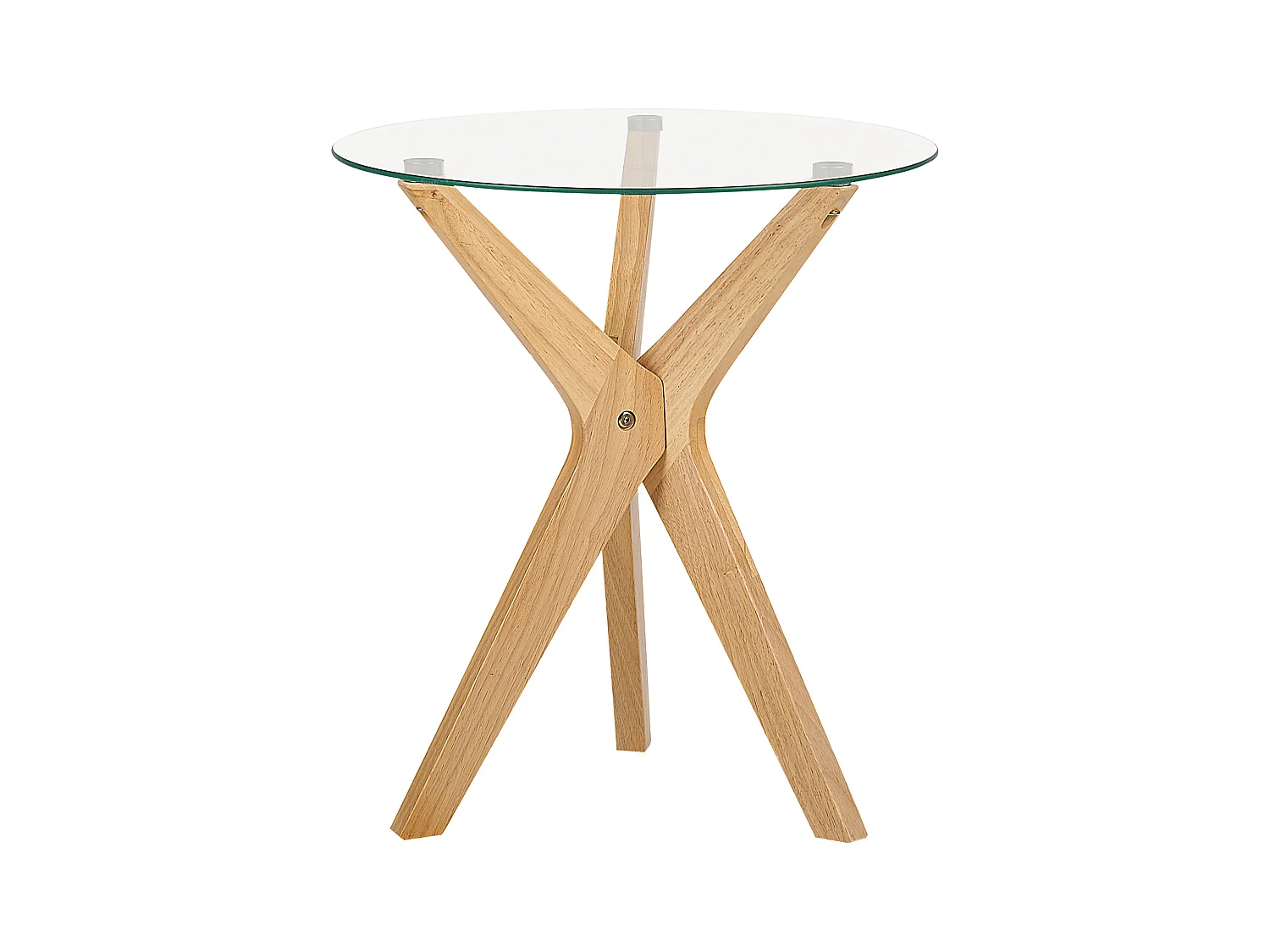 Lot de 2 tables basses VALLEY Verre de sécurité Marron clair