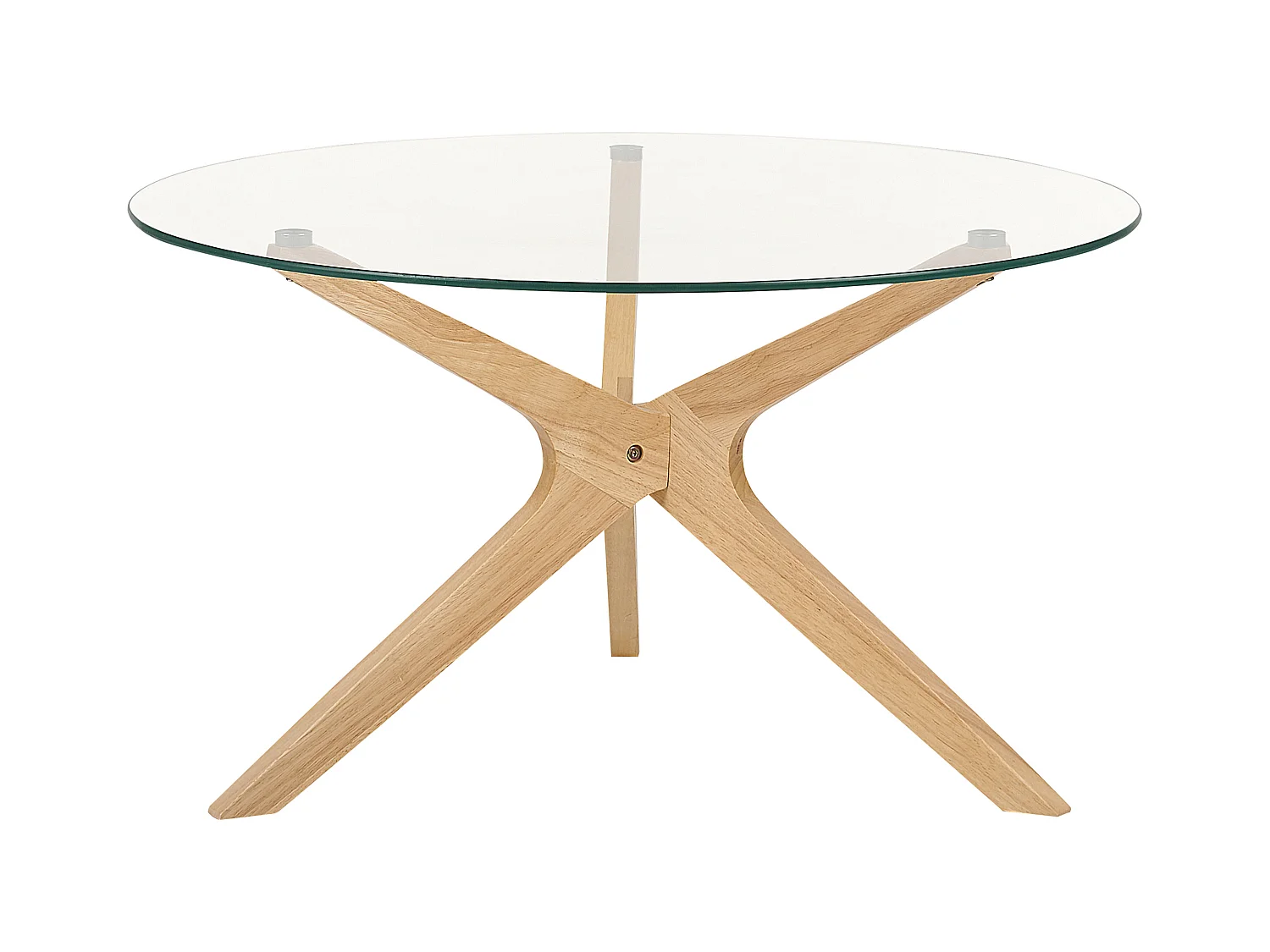 Lot de 2 tables basses VALLEY Verre de sécurité Marron clair