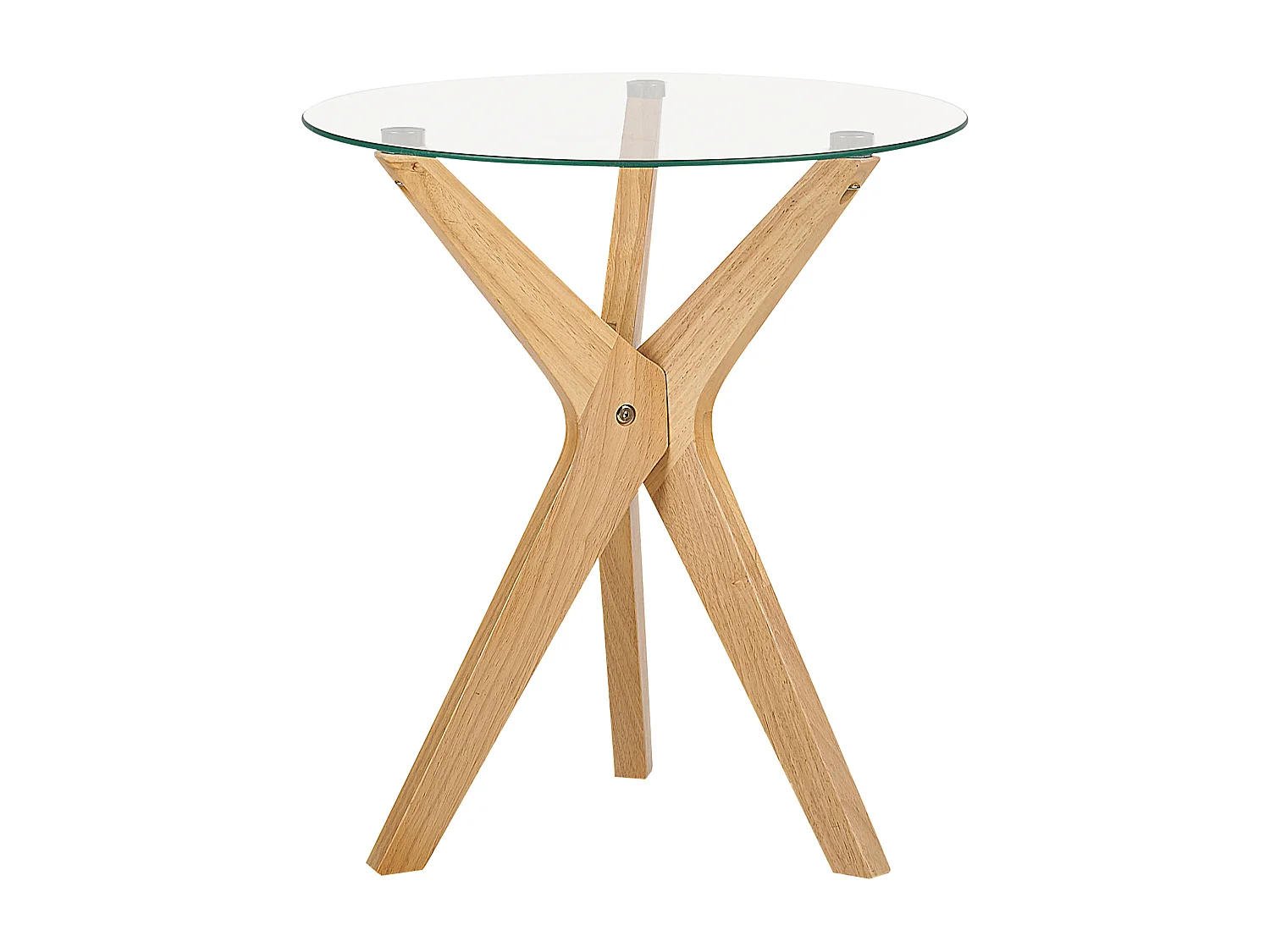 Lot de 2 tables basses VALLEY Verre de sécurité Marron clair