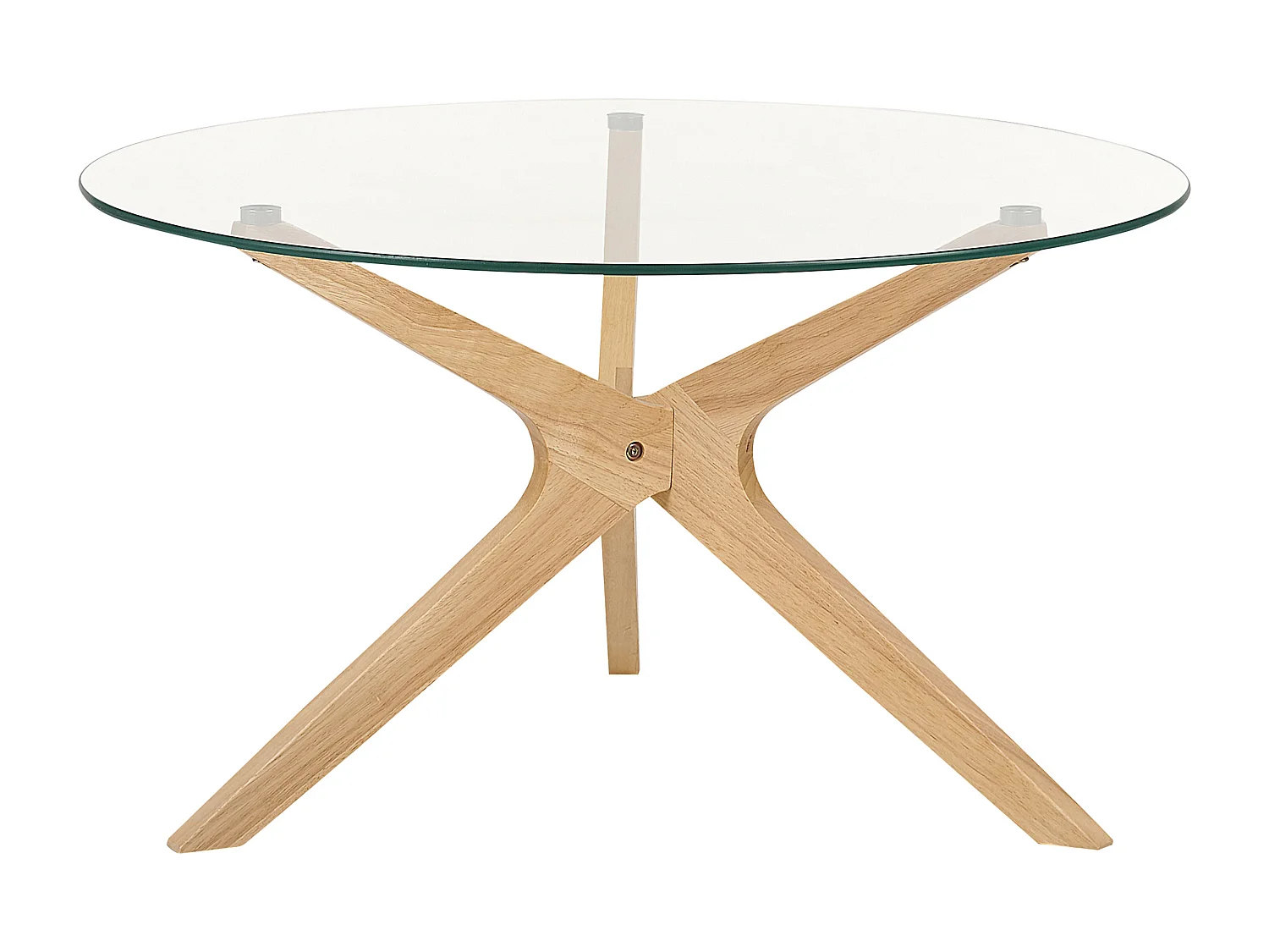 Lot de 2 tables basses VALLEY Verre de sécurité Marron clair