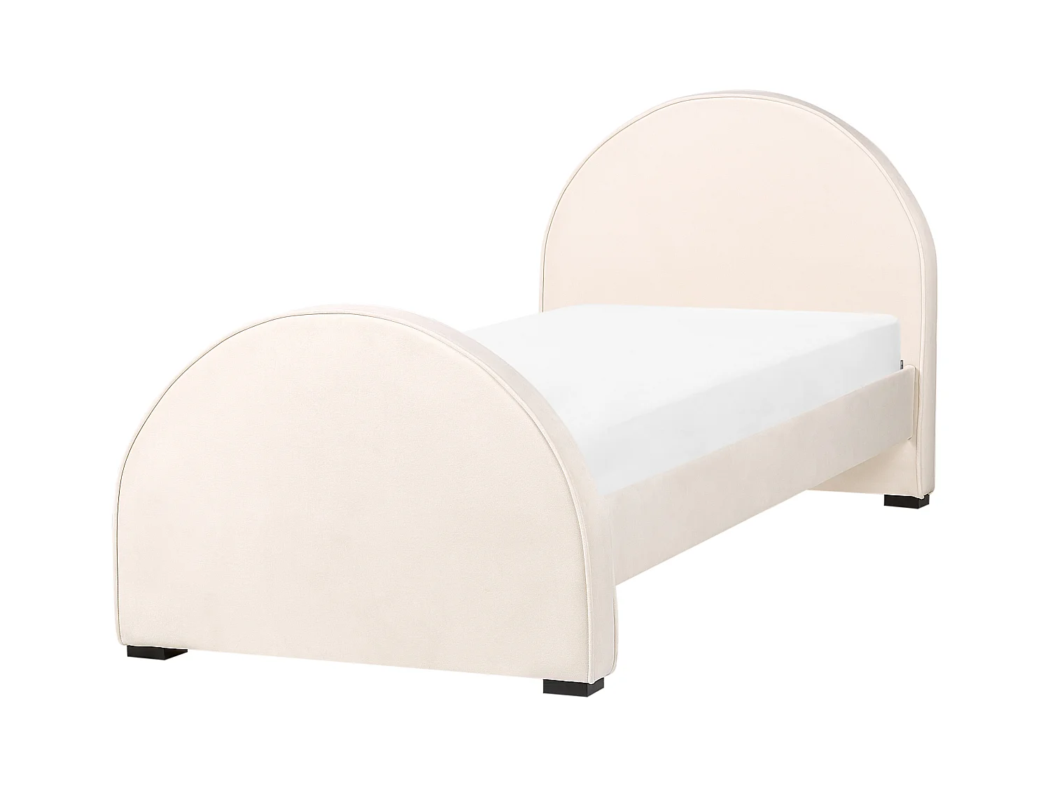 Lit d'enfant Velours NOZAY 90 x 200 cm Beige