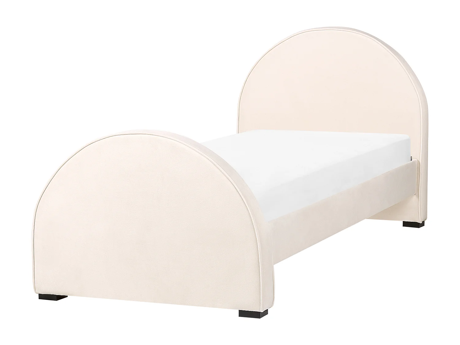 Bed fluweel beige 90 x 200 cm NOZAY