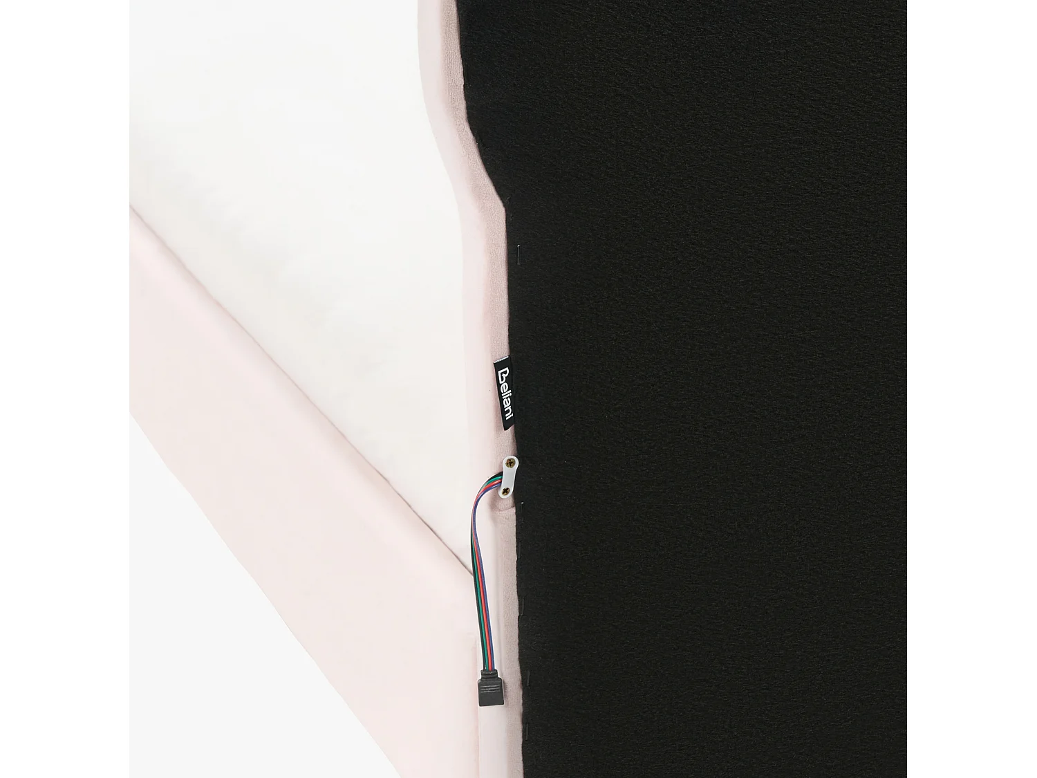 Polsterbett Samtstoff rosa Lattenrost 90 x 200 cm LED-Beleuchtung bunt RUBIAN