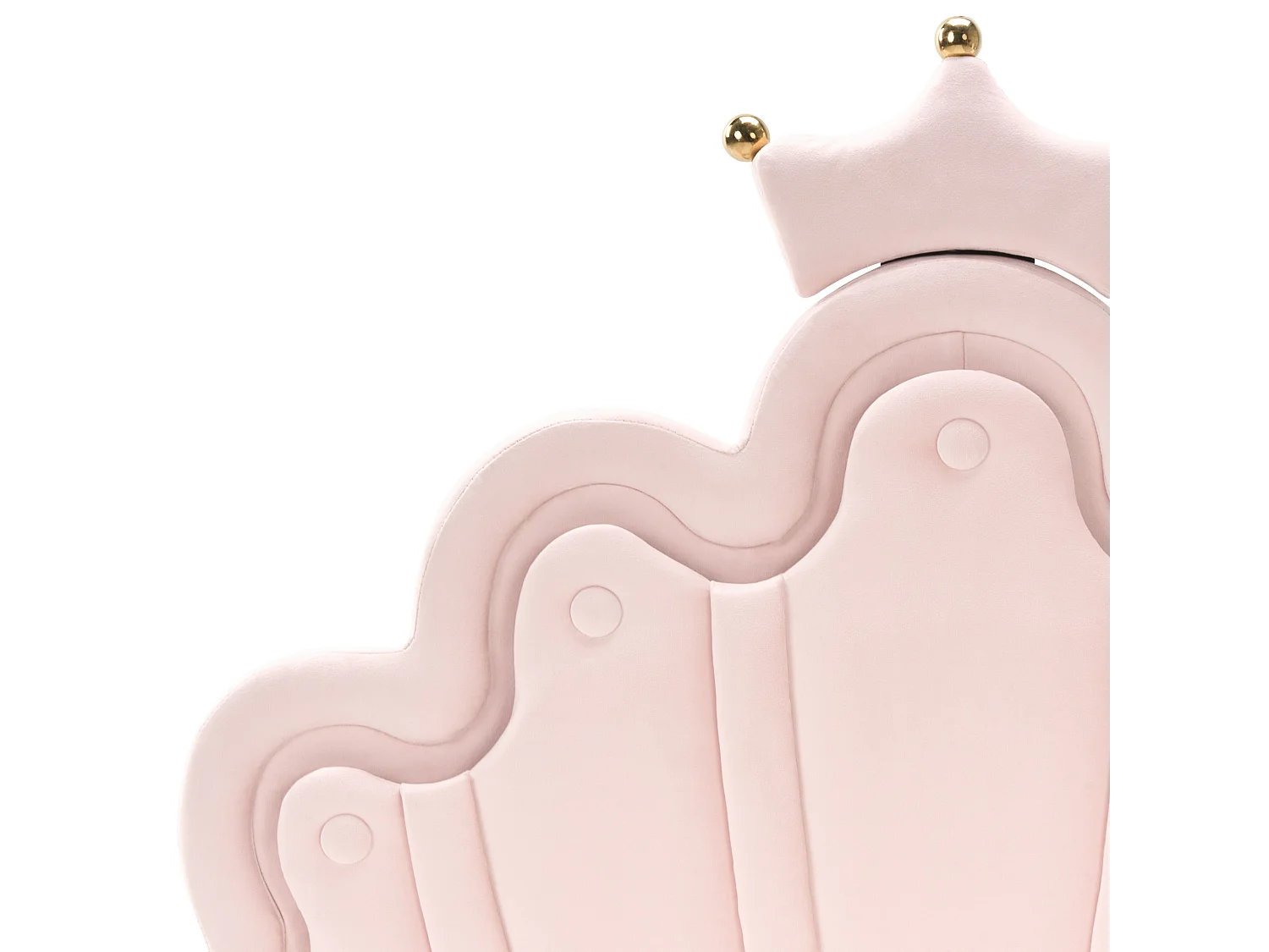 Lit d'enfant Couronne Velours RUBIAN 90 x 200 cm Avec des lumières LEDs Rose