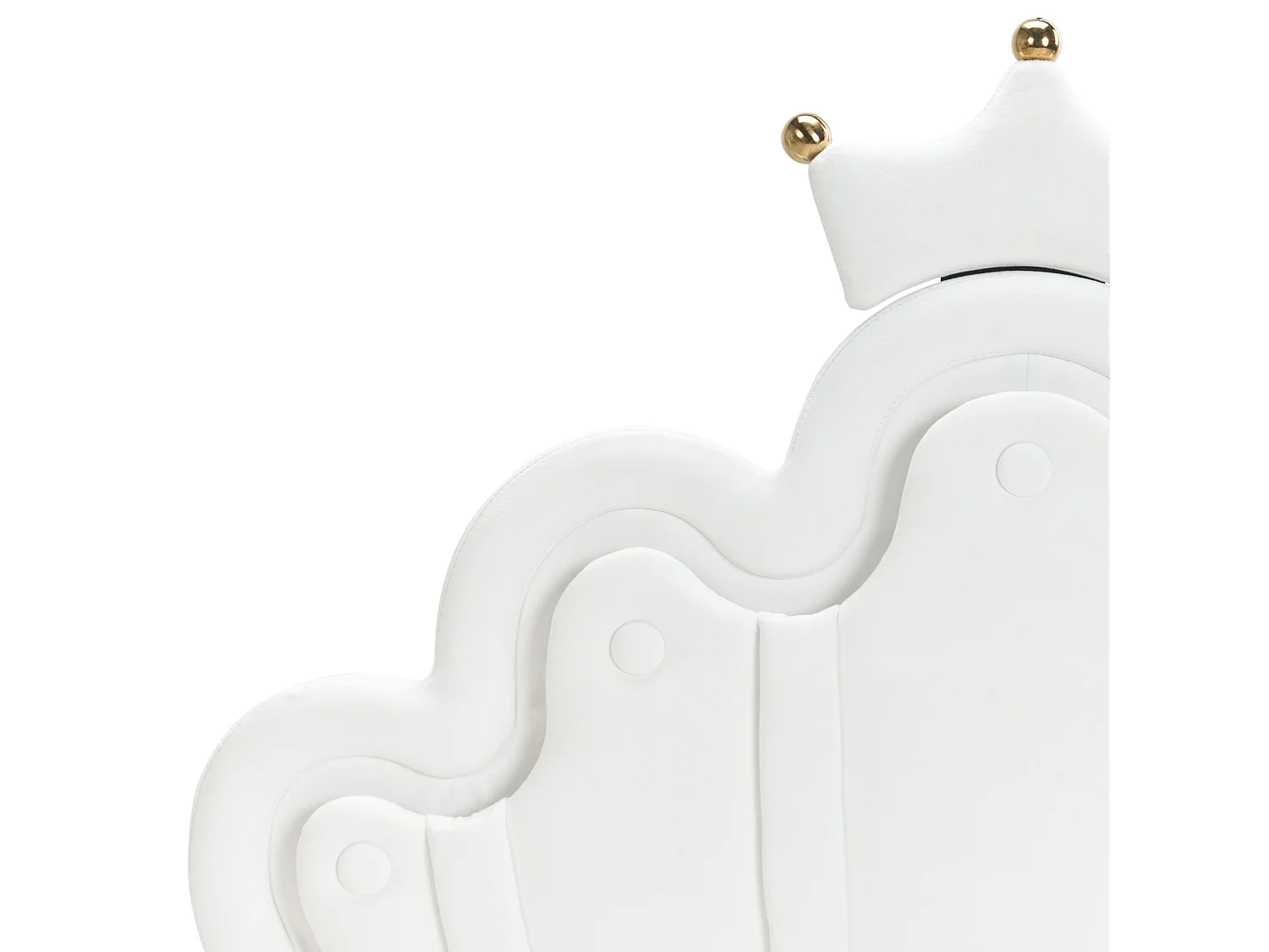 Lit d'enfant Couronne Velours RUBIAN 90 x 200 cm Avec des lumières LEDs Blanc