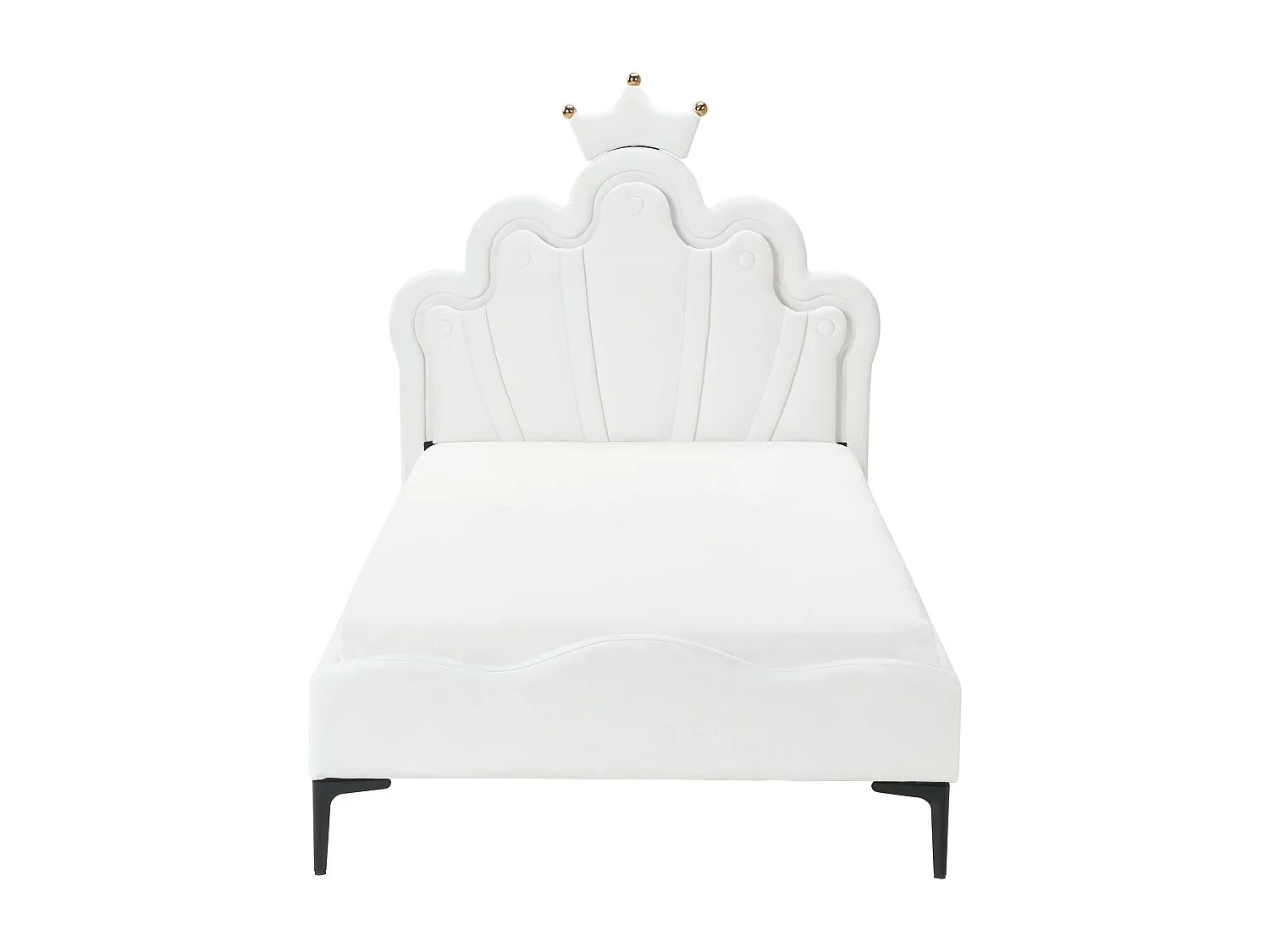 Lit simple LED en velours blanc 90 x 200 cm RUBIAN