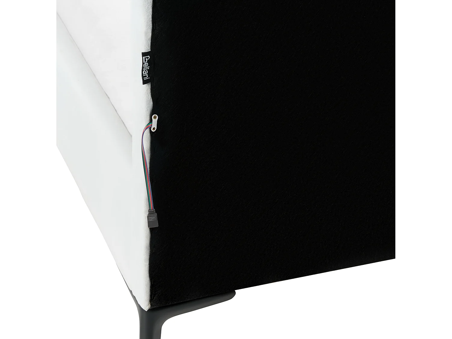Lit simple LED en velours blanc 90 x 200 cm RUBIAN
