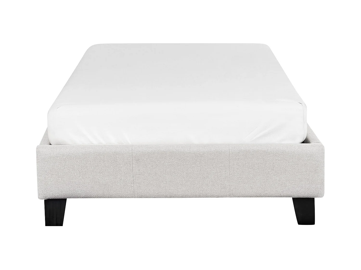 Lit sans tête de lit Tissu ROANNE 90 x 200 cm Gris clair