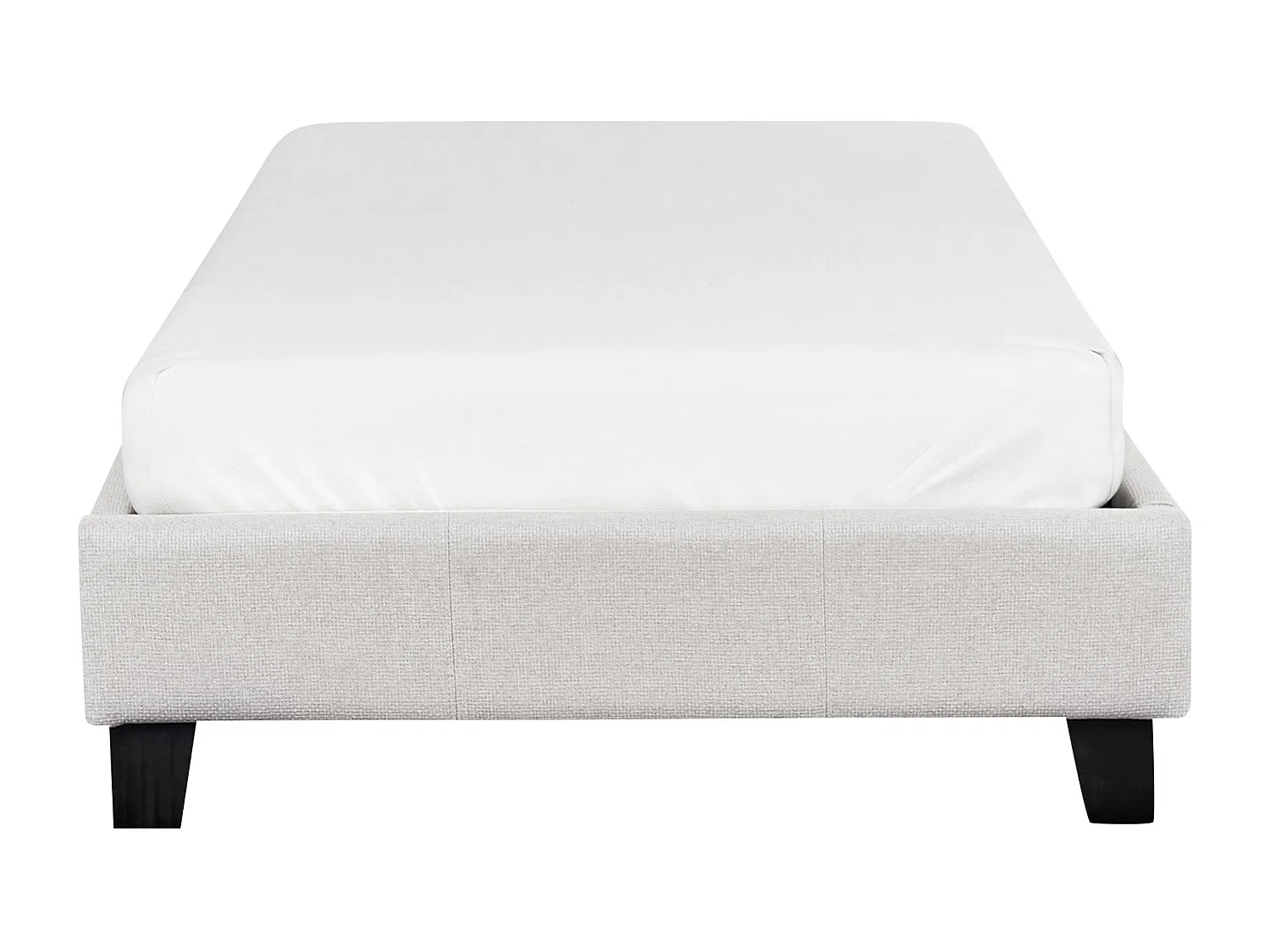 Polsterbett Stoffbezug grau Einzelbett mit Lattenrost 90x200 cm Skandi Roanne