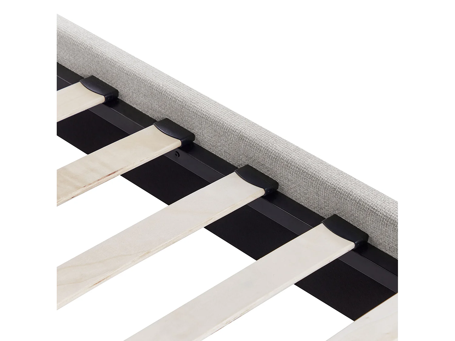 Lit sans tête de lit Tissu ROANNE 90 x 200 cm Gris clair