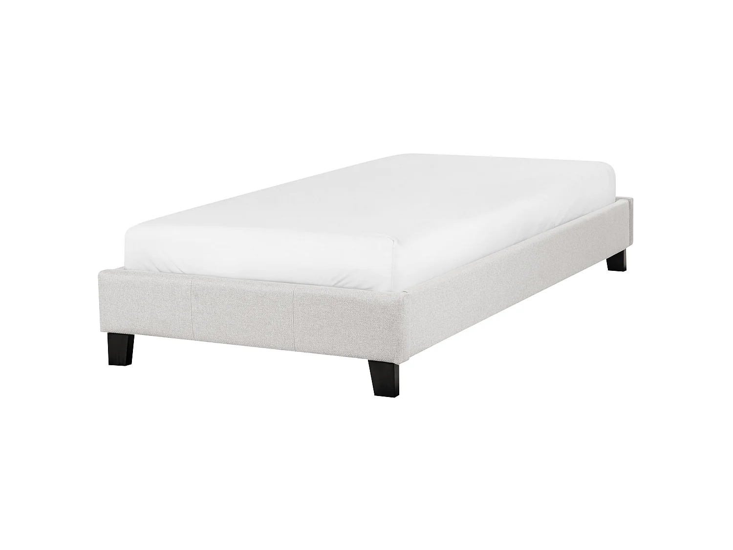 Bed without Headboard Fabric ROANNE 90 x 200 cm (EU Single) Light Grey