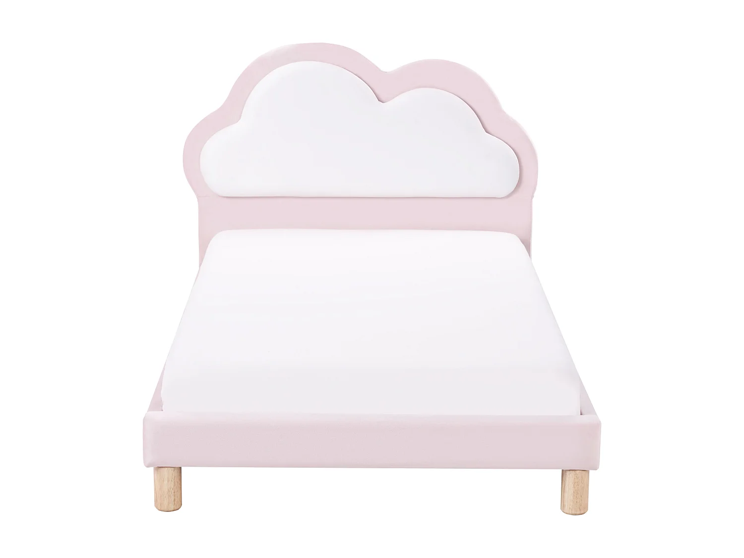 Lit d'enfant Nuage Velours MAZOU 90 x 200 cm Rose