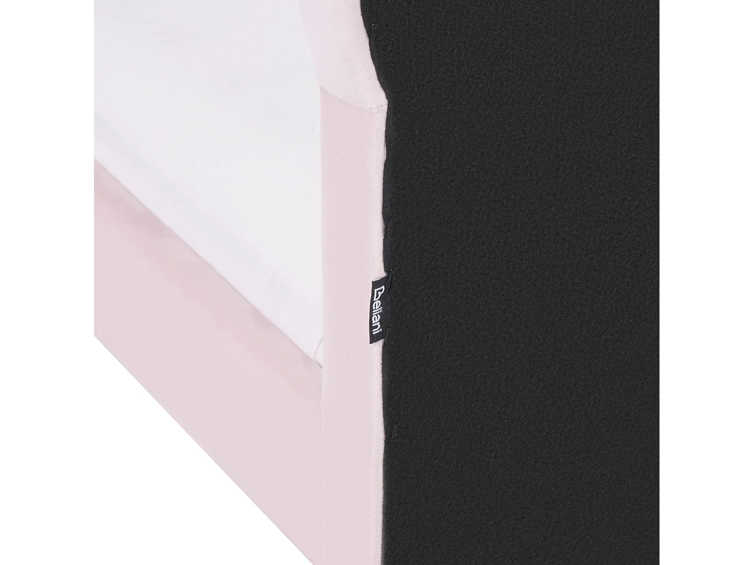 Polsterbett Samtstoff rosa / weiss Lattenrost 90 x 200 cm MAZOU