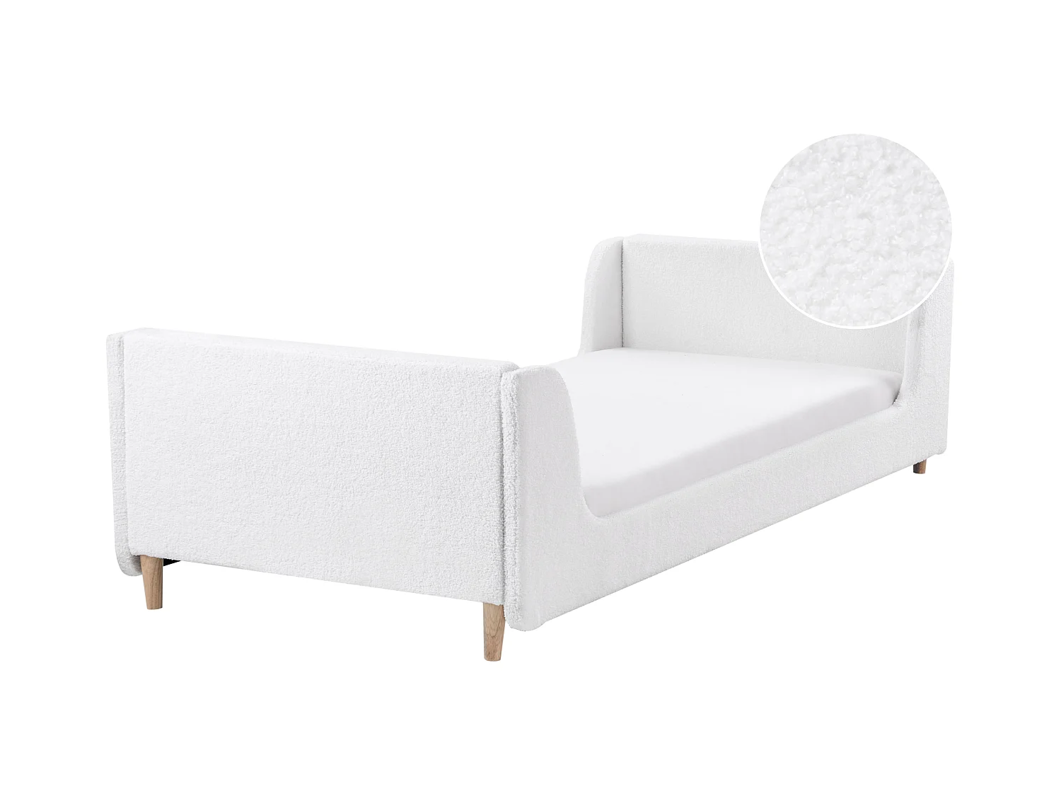 Lit d'enfant Bouclé LAYE 90 x 200 cm Blanc cassé