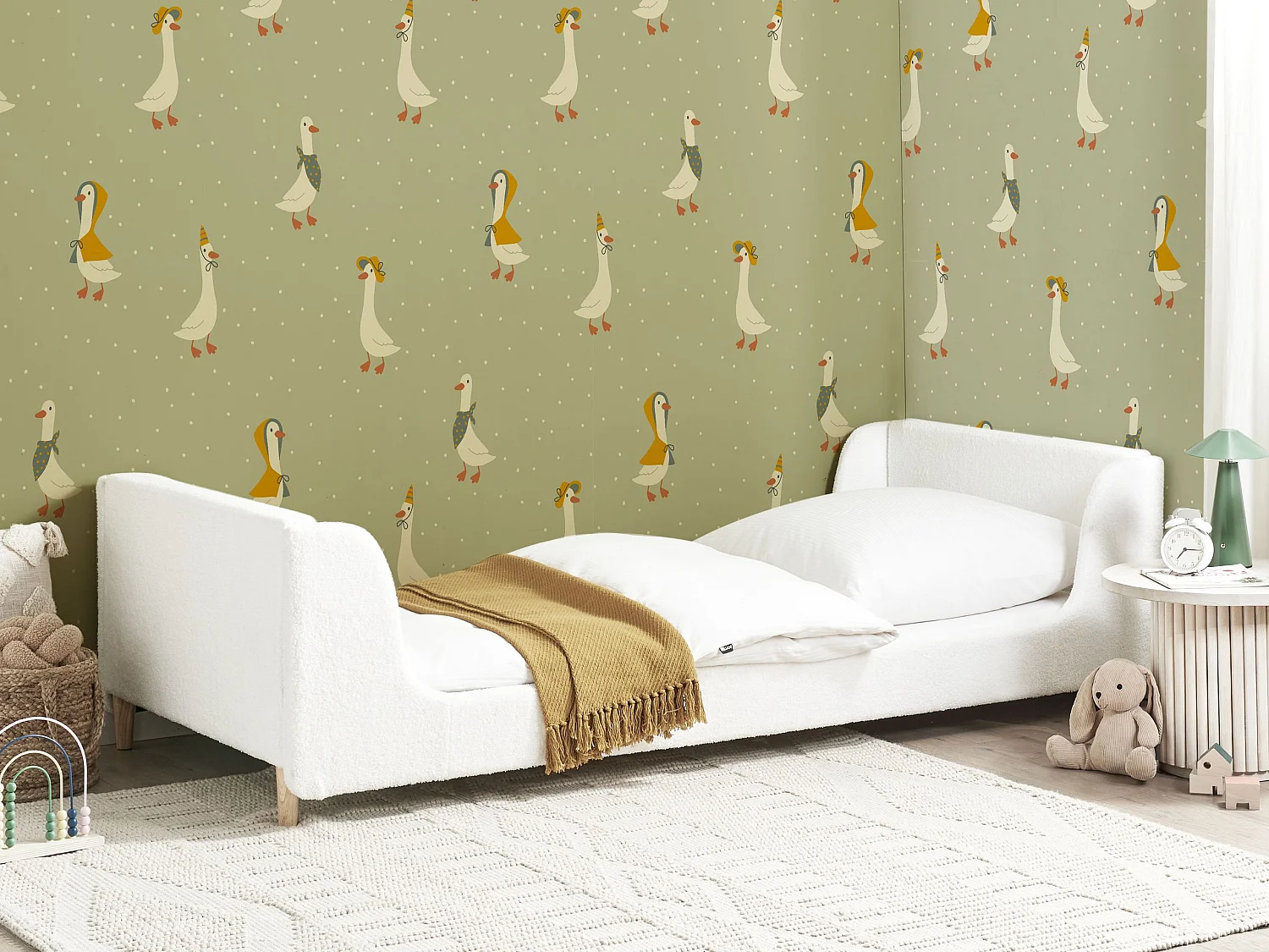 Lit d'enfant Bouclé LAYE 90 x 200 cm Blanc cassé