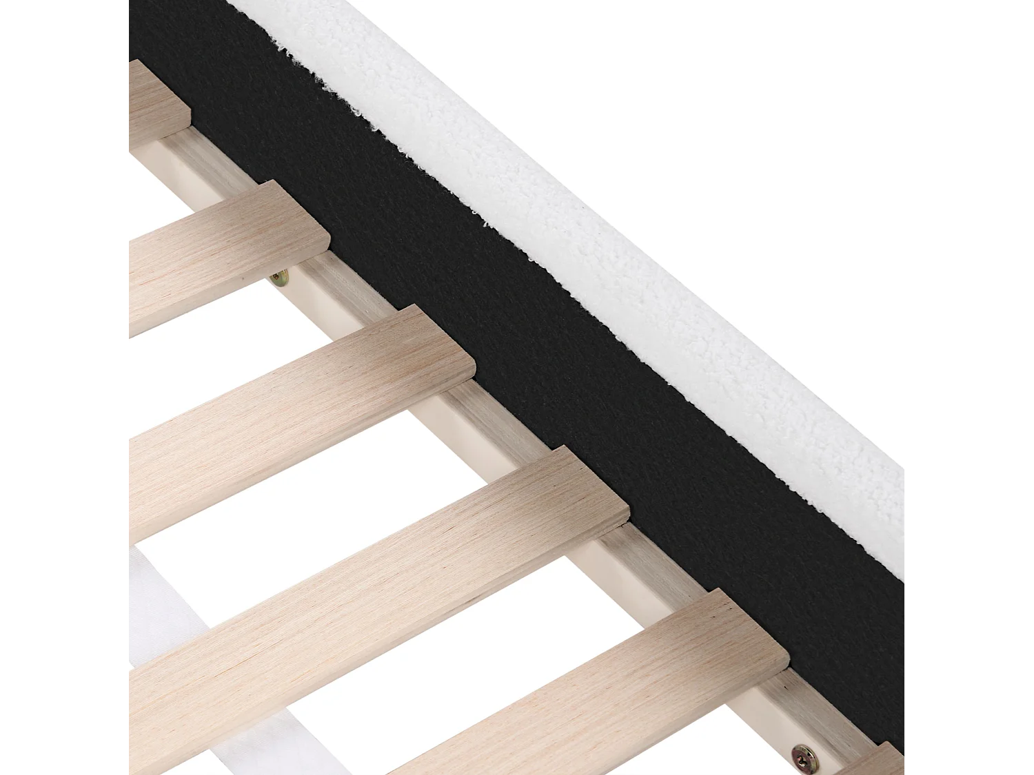 Bed bouclé wit 90 x 200 cm LAYE