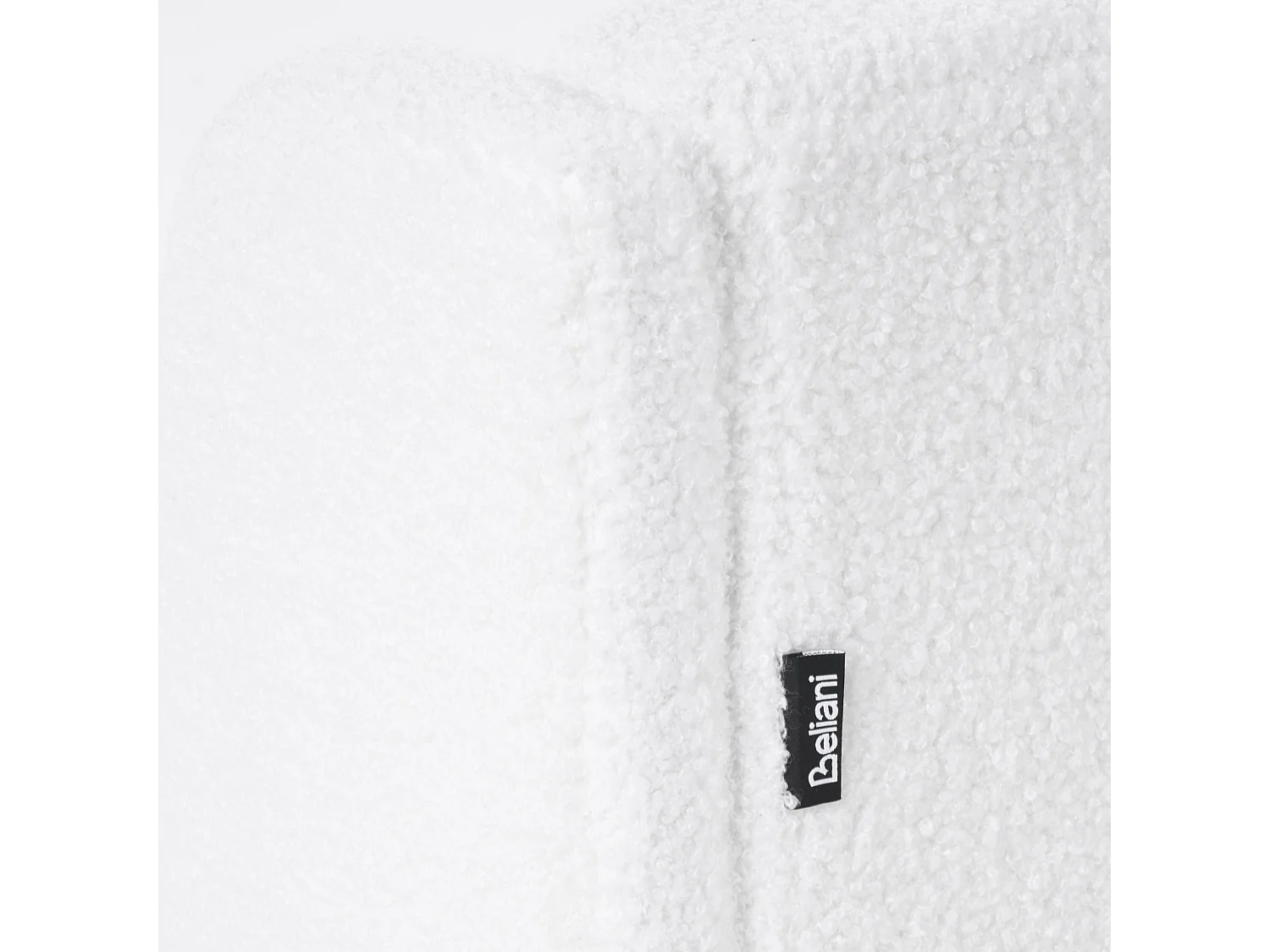 Lit simple en bouclé blanc cassé 90 x 200 cm LAYE