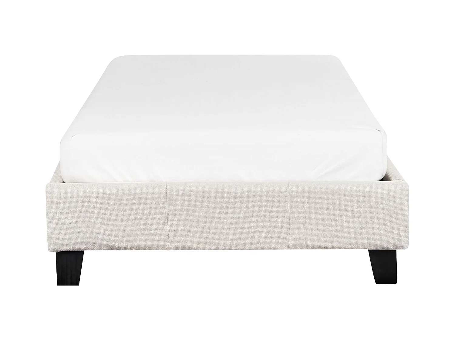 Lit sans tête de lit Tissu ROANNE 90 x 200 cm Beige clair