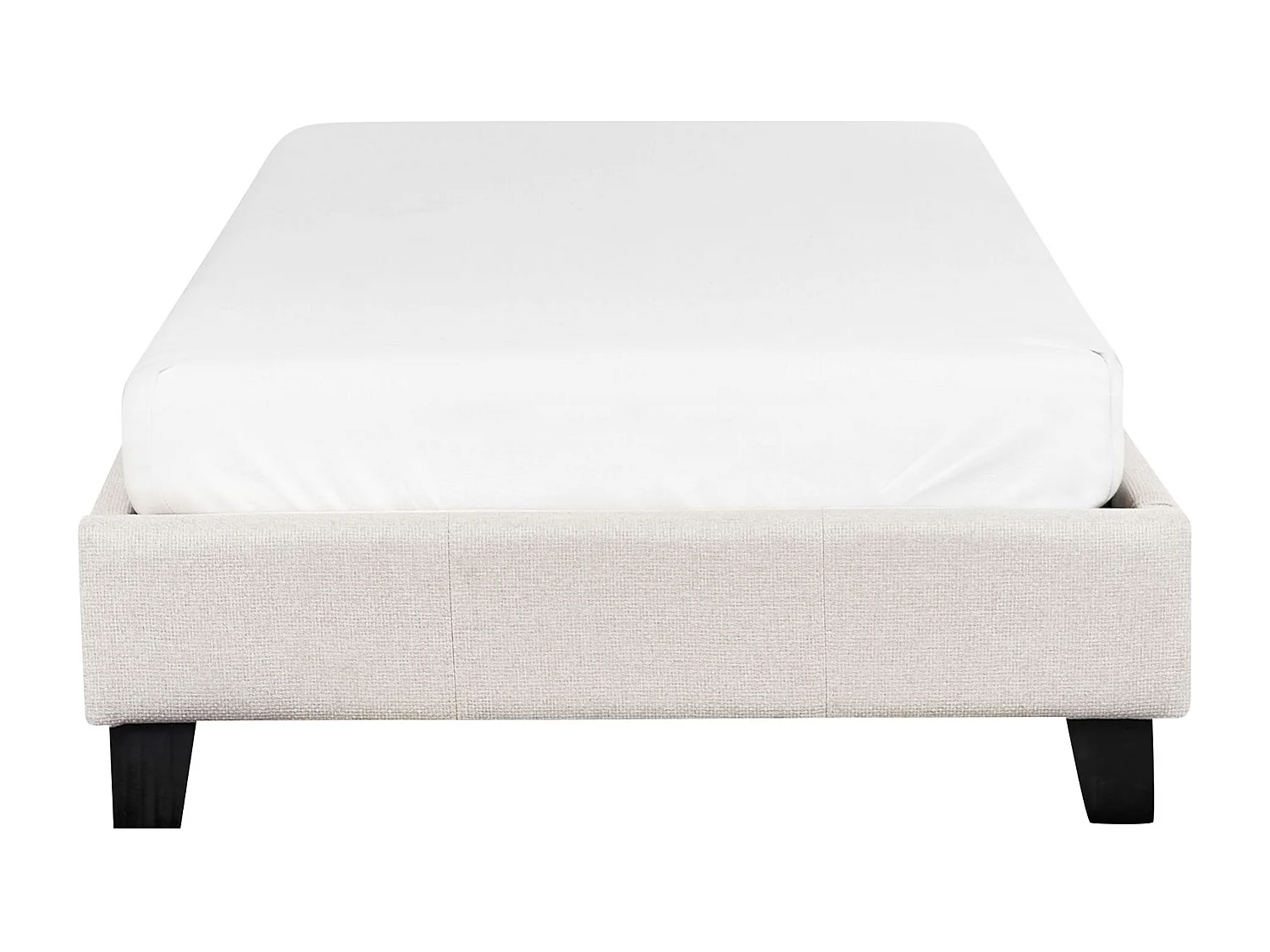 Lit sans tête de lit Tissu ROANNE 90 x 200 cm Beige clair