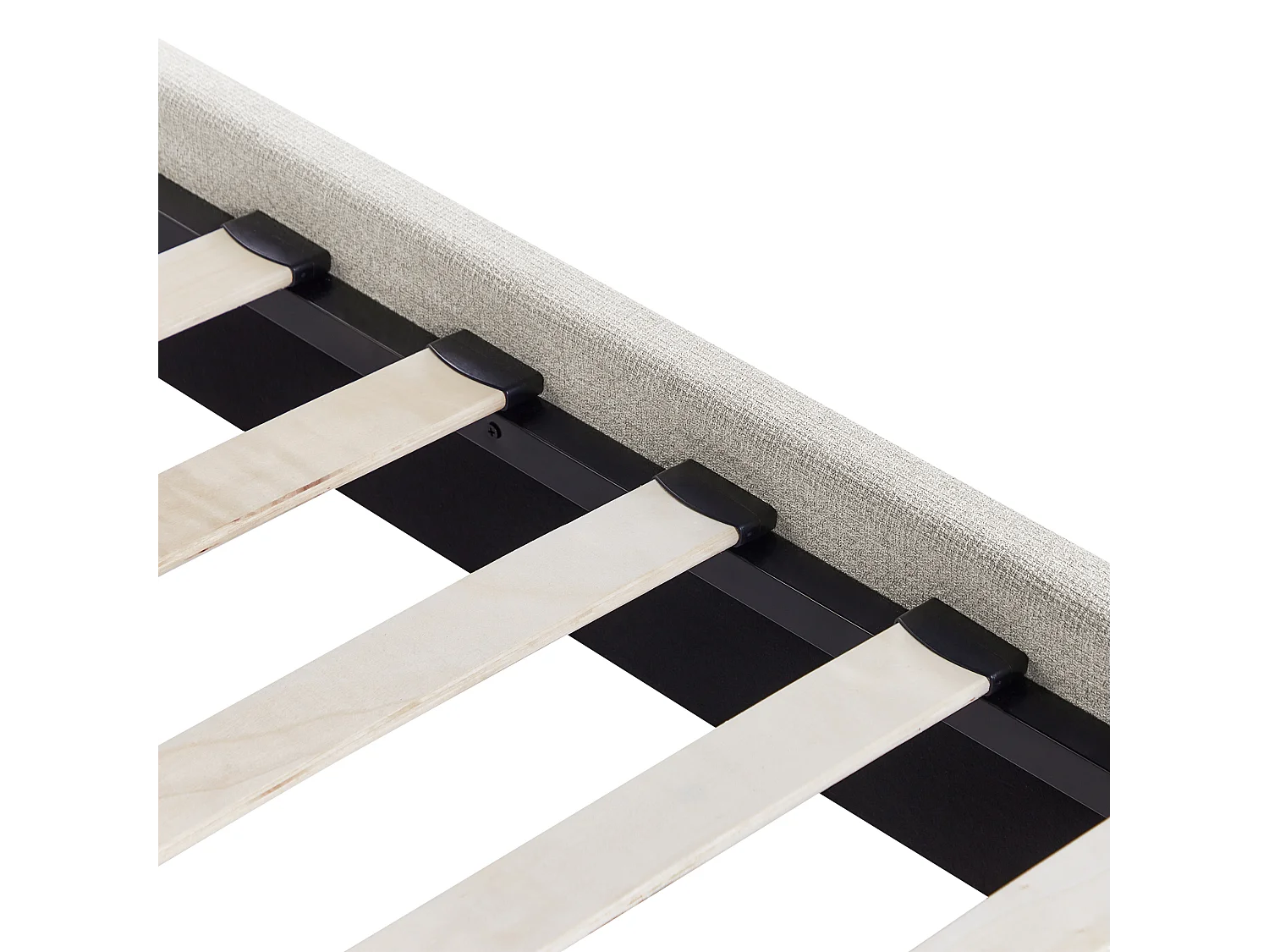 Lit sans tête de lit Tissu ROANNE 90 x 200 cm Beige clair