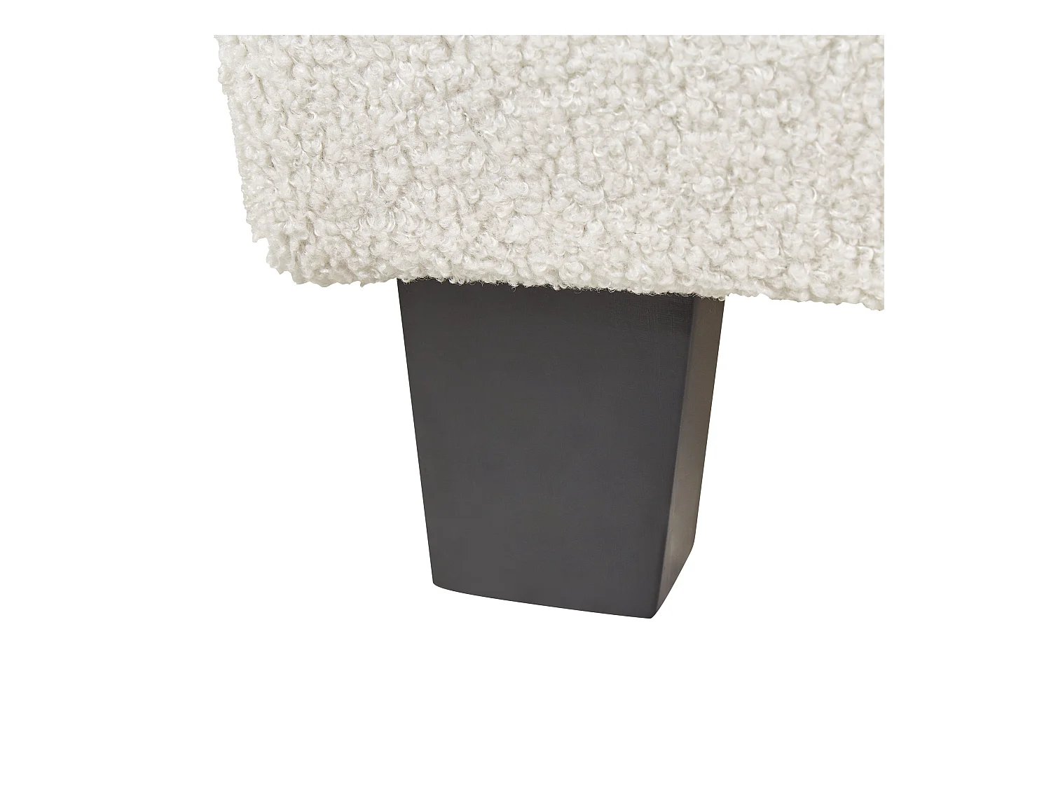 Cama sin cabecero Bouclé ROANNE 90 x 200 cm Crema