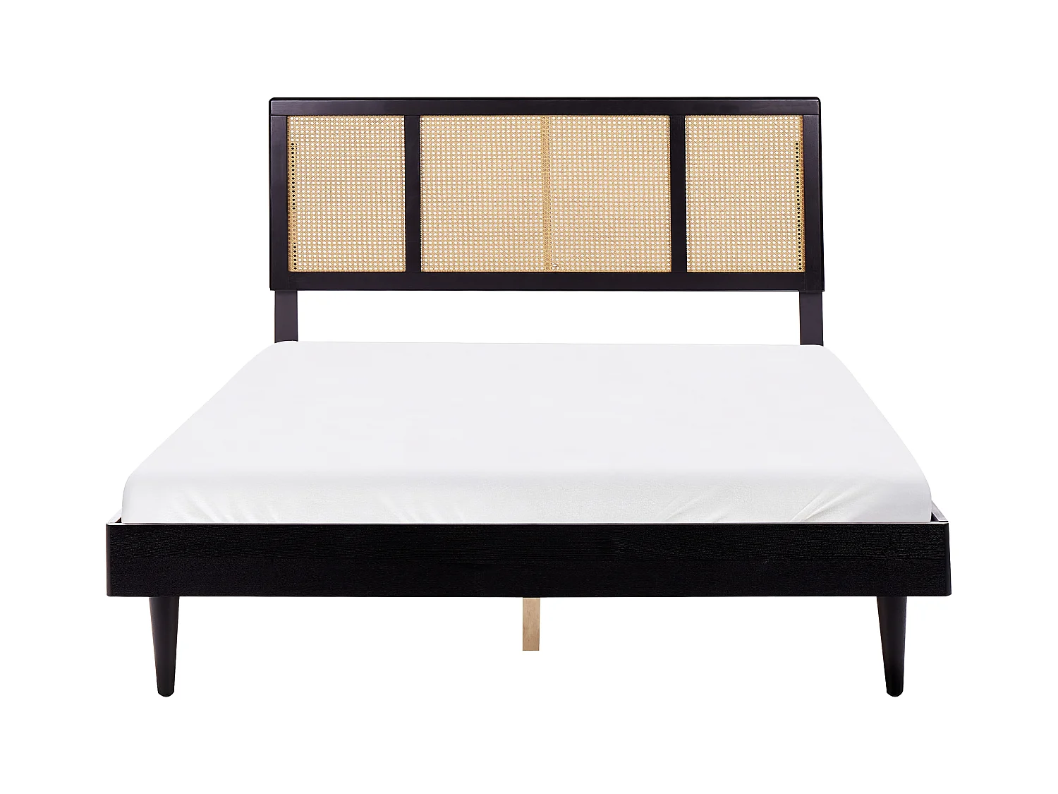 Lit avec LED Rotin AURAY 160 x 200 cm Noir